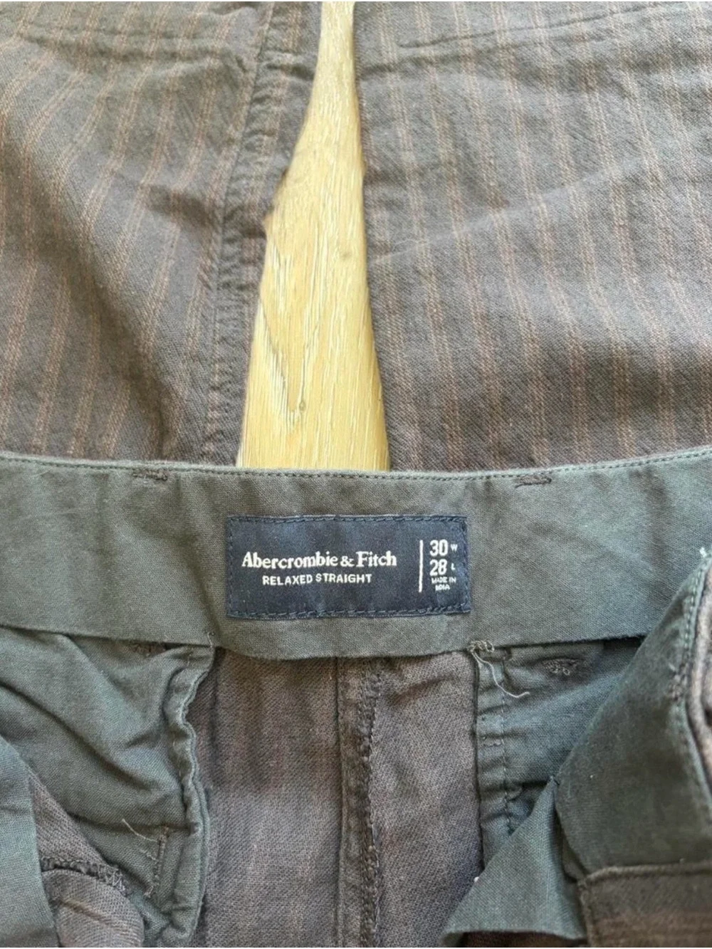 Abercrombie & Fitch Dark Brown Pinstripe Chinos